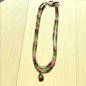 Energy Muse Rainbow tourmaline double necklace